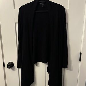 Cable & Gauge Black Open Front Cardigan